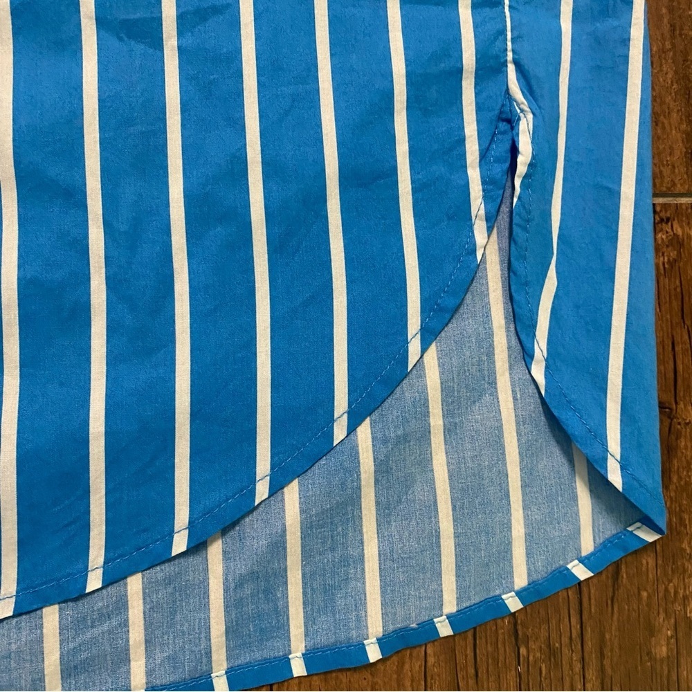 Aerie Blue and White Striped Shirt XXL - Picture 9 of 10